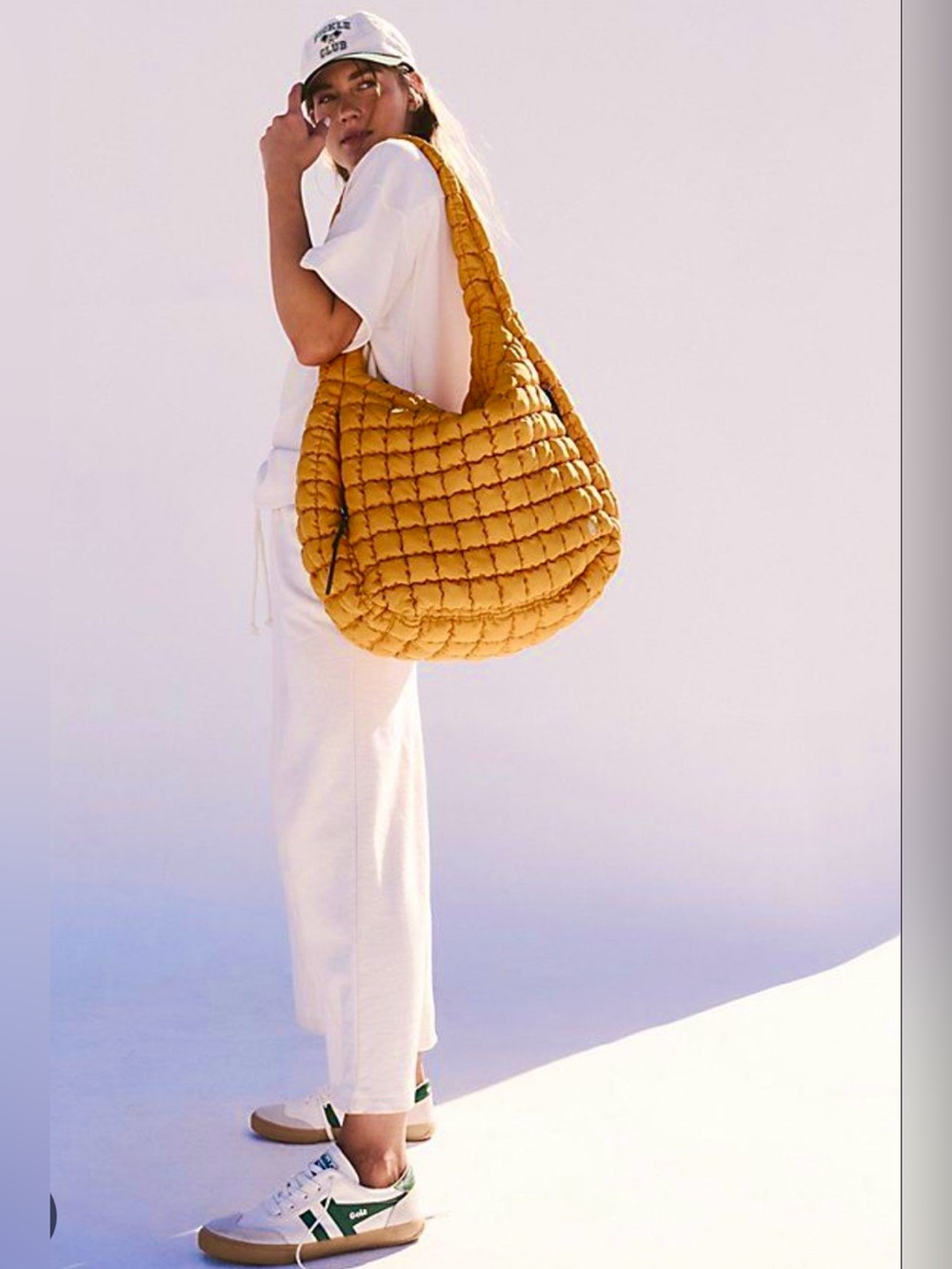 FREE PEOPLE GOLDEN SUNRISE QUILTED CARRYALL BAG!! LIKE NEW!!